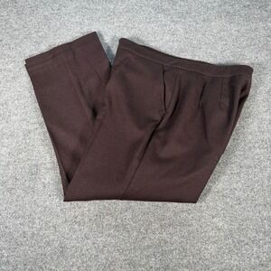 Briggs Petite Brown 100% Wool Dress Pants Lined Straight Leg Womens 12P #4546